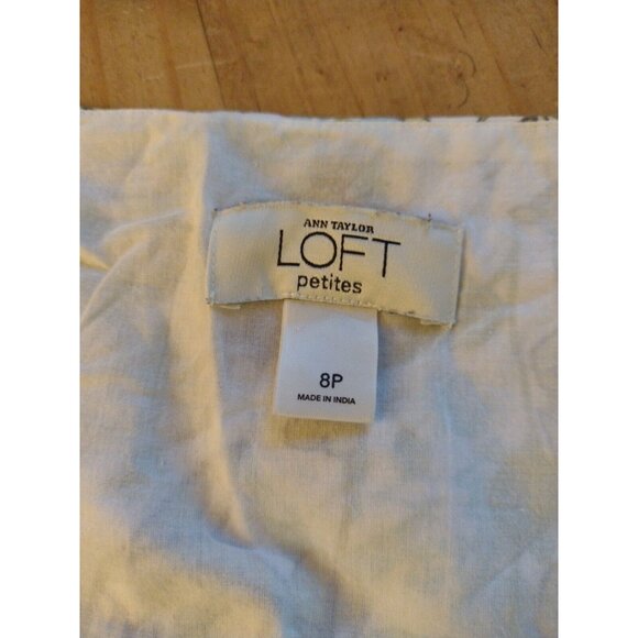 Ann Taylor LOFT Womens Petite Sleeveless V-Neck Floral Top 8P Green - Picture 6 of 11